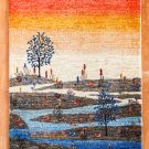 カシュクリランドスケープ・カラフル・風景・生命の樹・鳥・玄関マットサイズ・真上画
